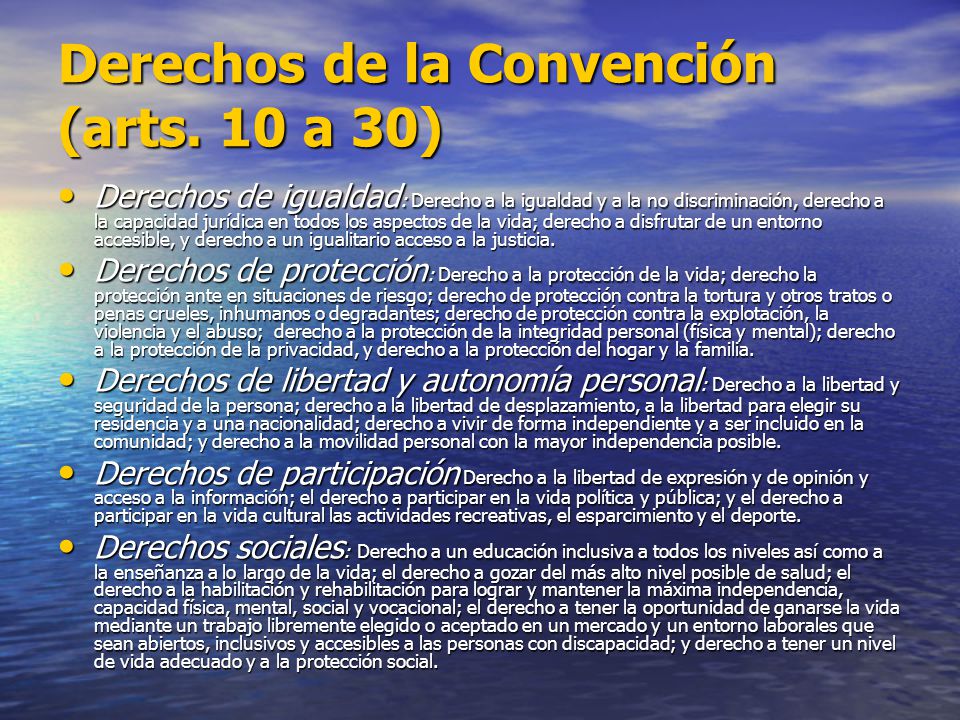 Derechos de la Convención (arts. 10 a 30)