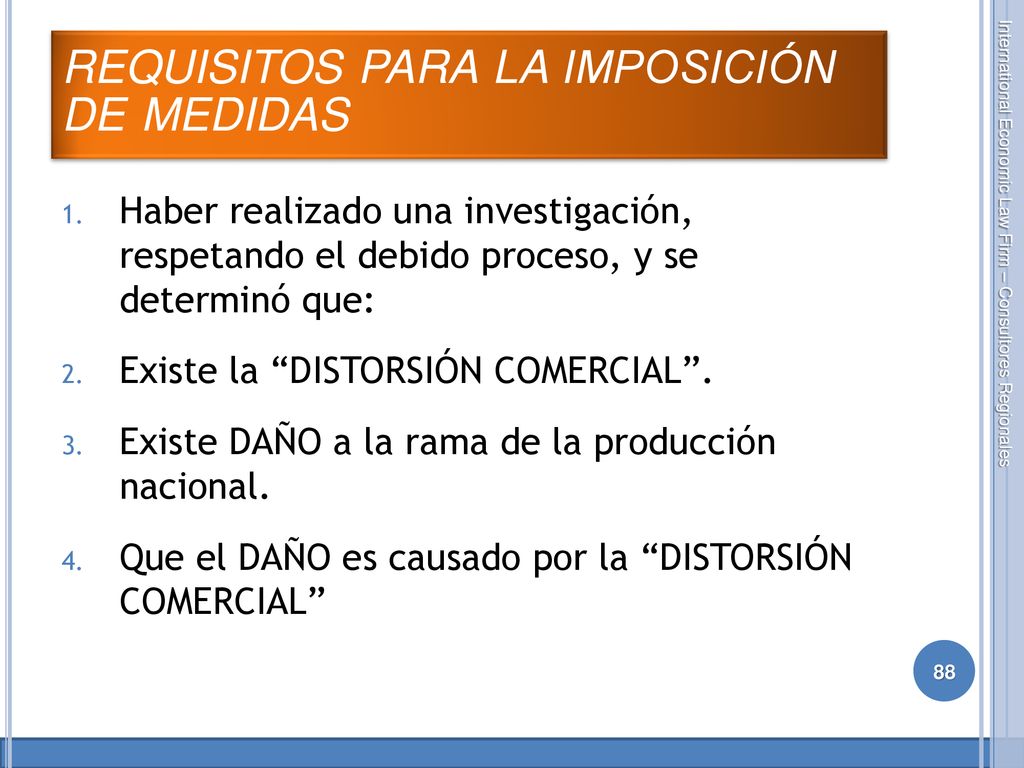 requisitos para la imposición de medidas
