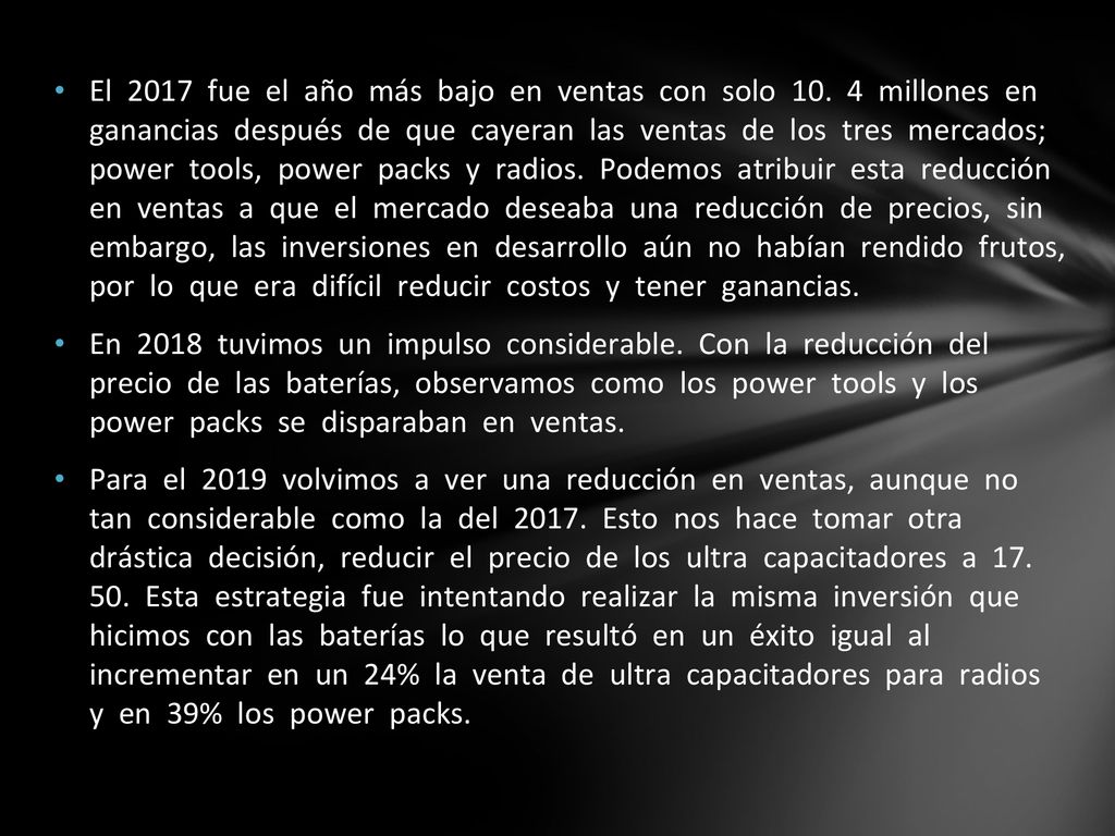 El 2017 fue el año más bajo en ventas con solo 10
