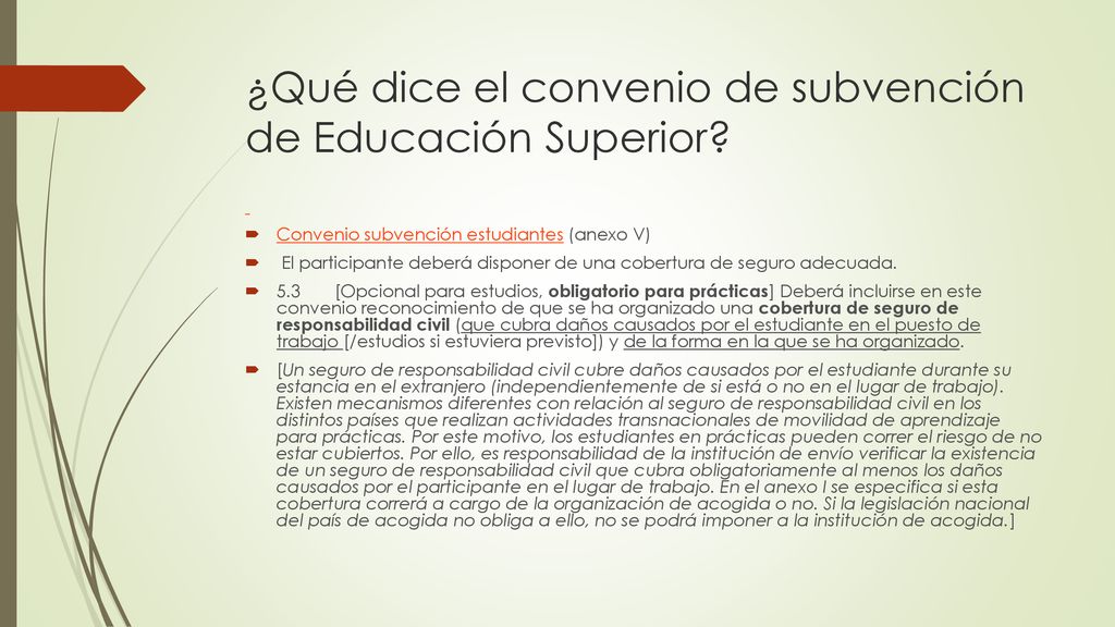 ¿Qué dice el convenio de subvención de Educación Superior
