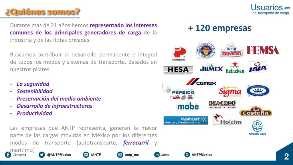 Durante más de 21 años hemos representado los intereses comunes de los principales generadores de carga de la industria y de las flotas privadas.