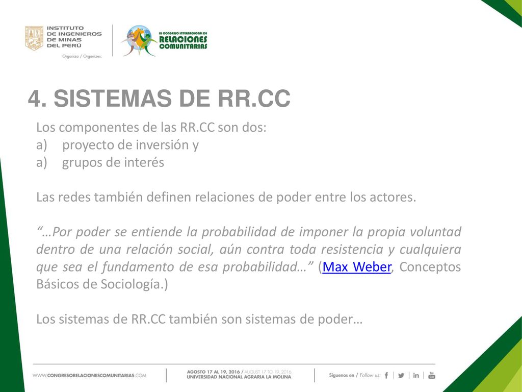 4. SISTEMAS DE RR.CC Los componentes de las RR.CC son dos: