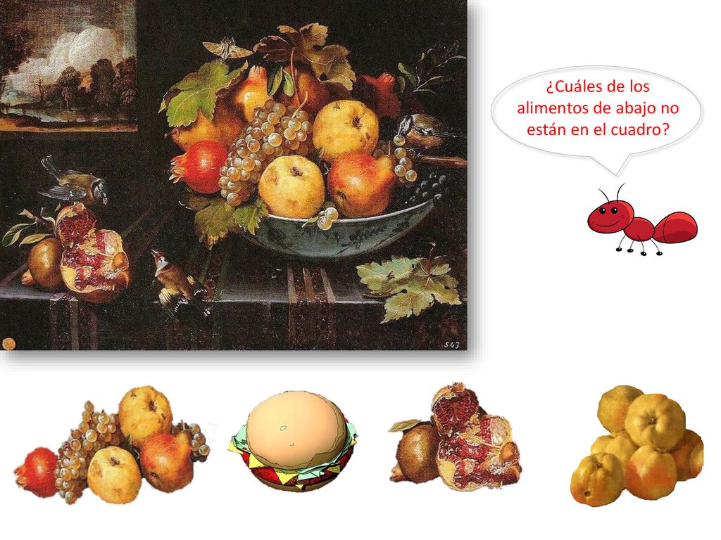 ¿Cuáles de los alimentos de abajo no están en el cuadro