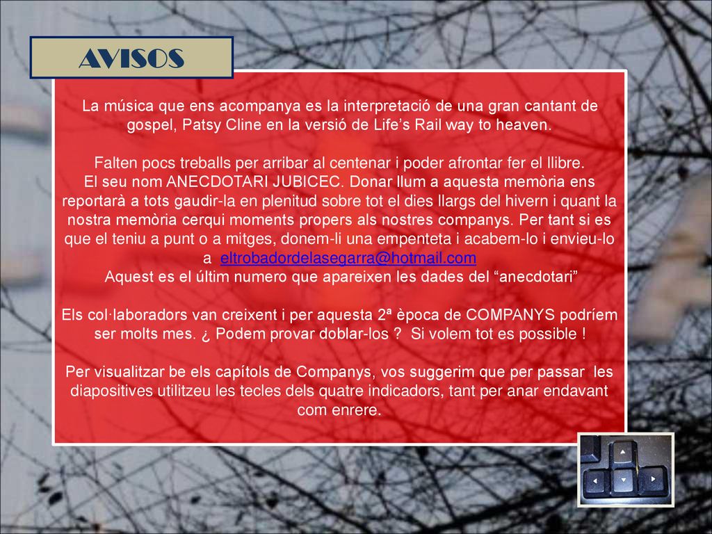 Aquest es el últim numero que apareixen les dades del anecdotari