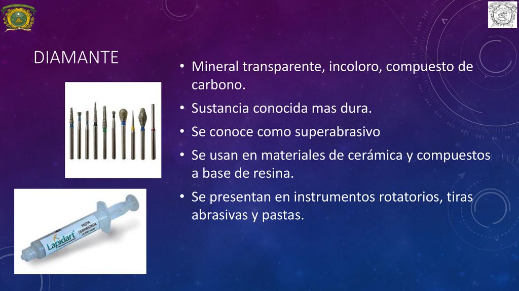 DIAMANTE Mineral transparente, incoloro, compuesto de carbono.