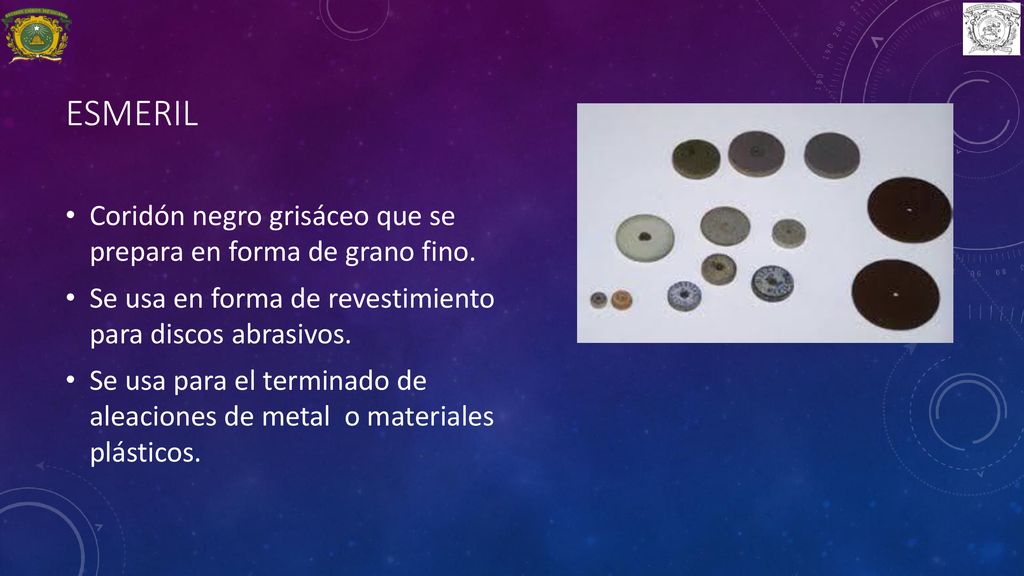 esmeril Coridón negro grisáceo que se prepara en forma de grano fino.