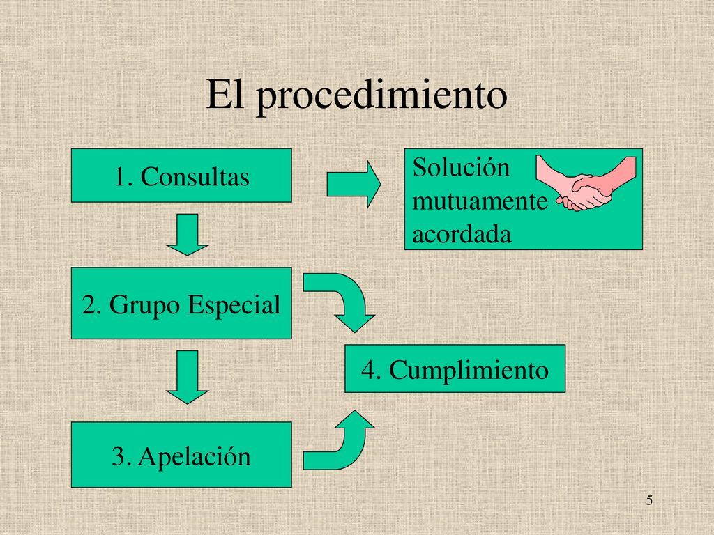 El procedimiento Solución 1. Consultas mutuamente acordada