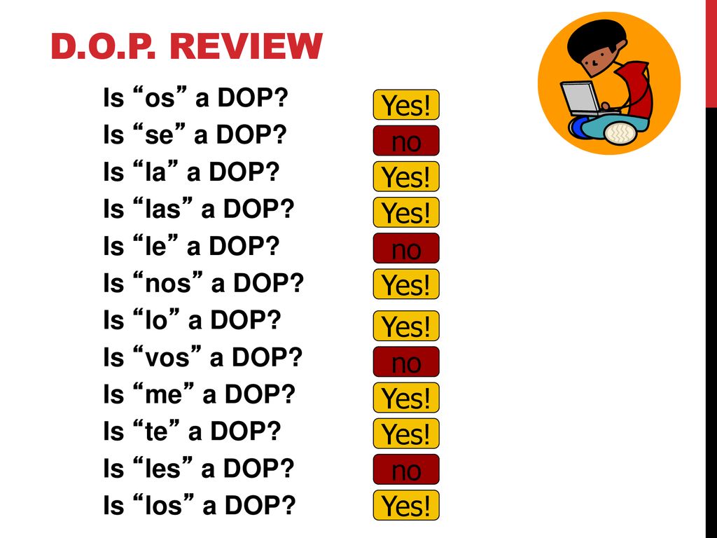 D.O.P. review Yes! no Yes! Yes! no Yes! Yes! no Yes! Yes! no Yes!