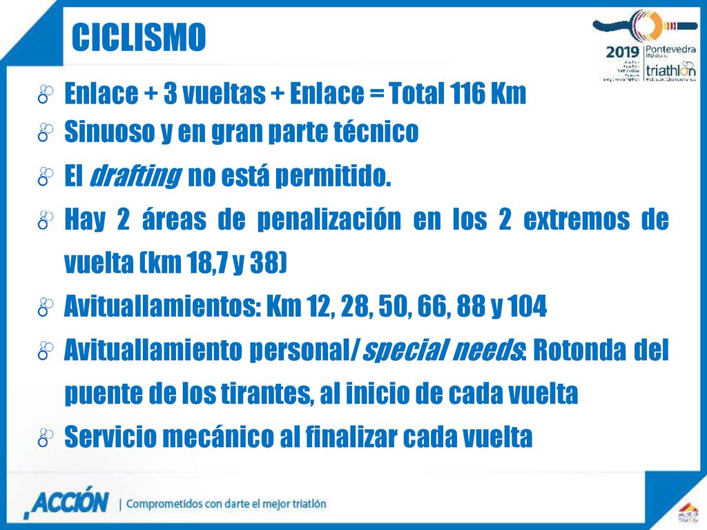 ciclismo Enlace + 3 vueltas + Enlace = Total 116 Km