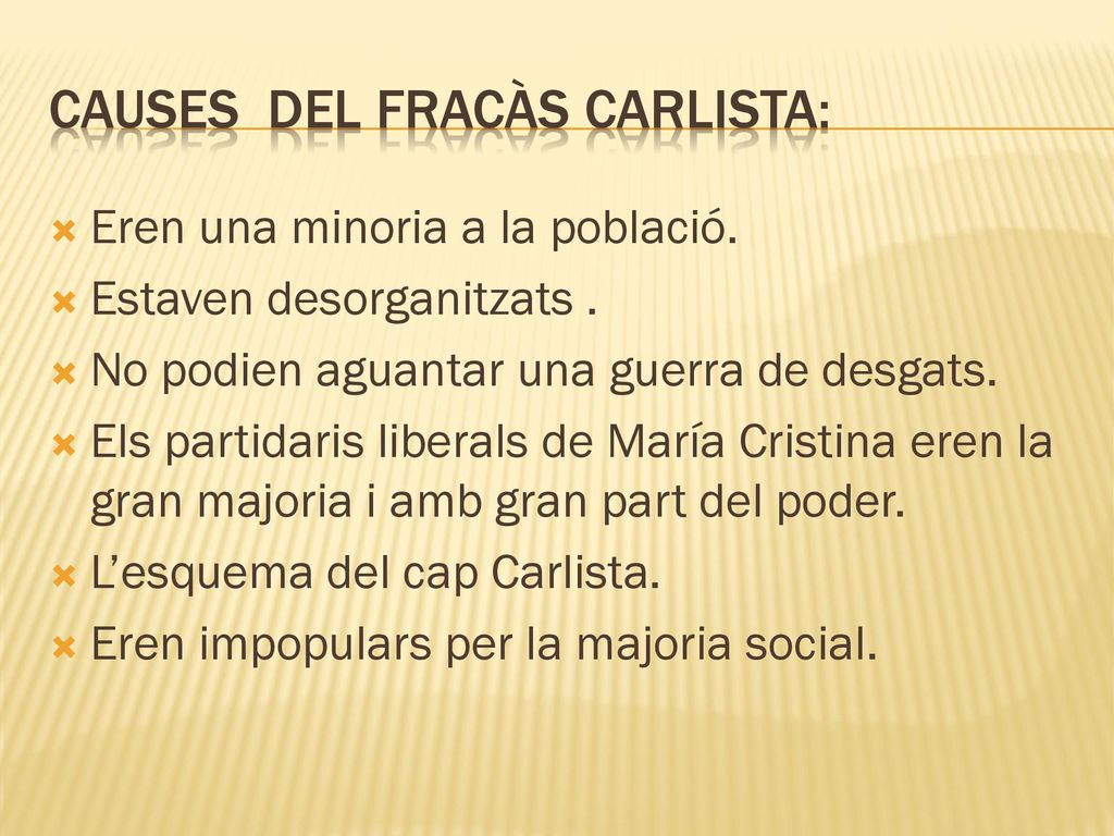 Causes del fracàs carlista: