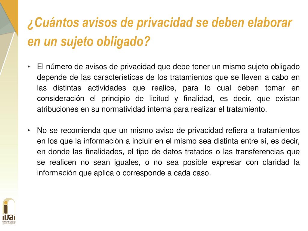 ¿Cuántos avisos de privacidad se deben elaborar en un sujeto obligado