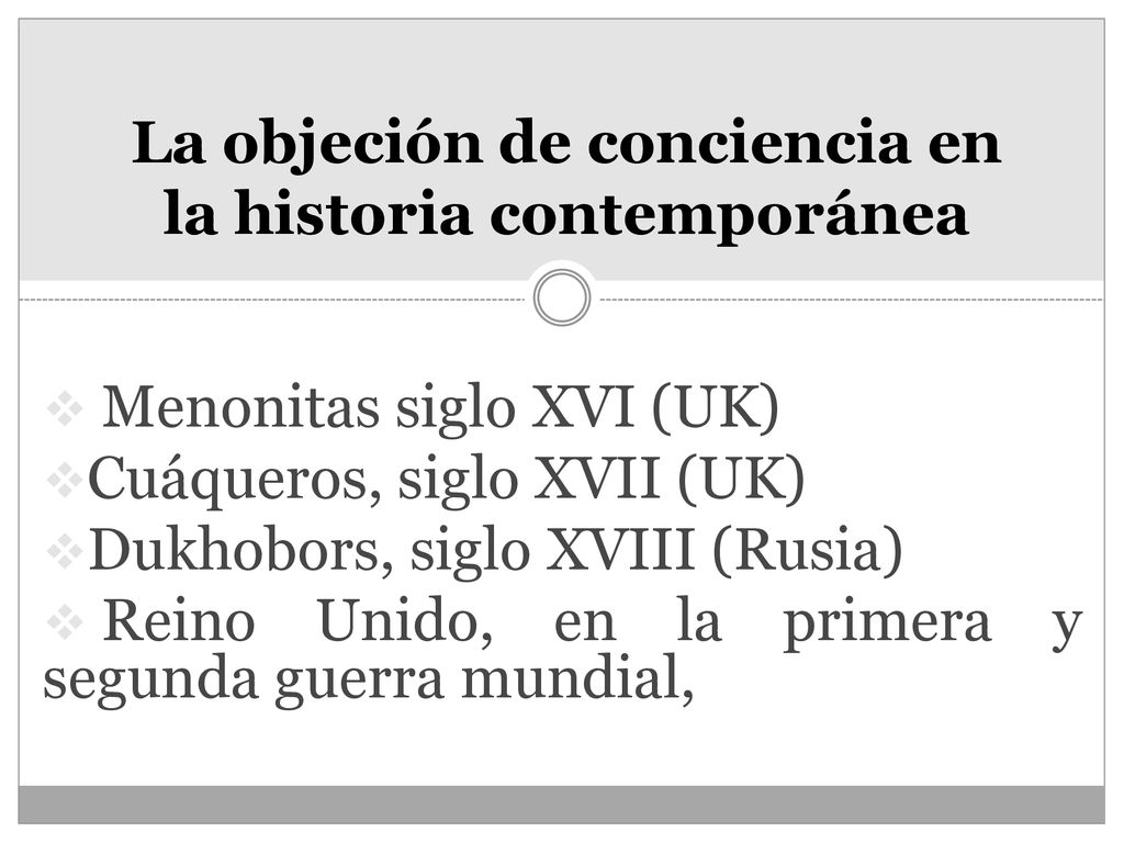 La objeción de conciencia en la historia contemporánea
