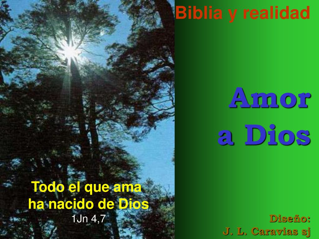 Biblia y realidad Amor a Dios Diseño: J. L. Caravias sj