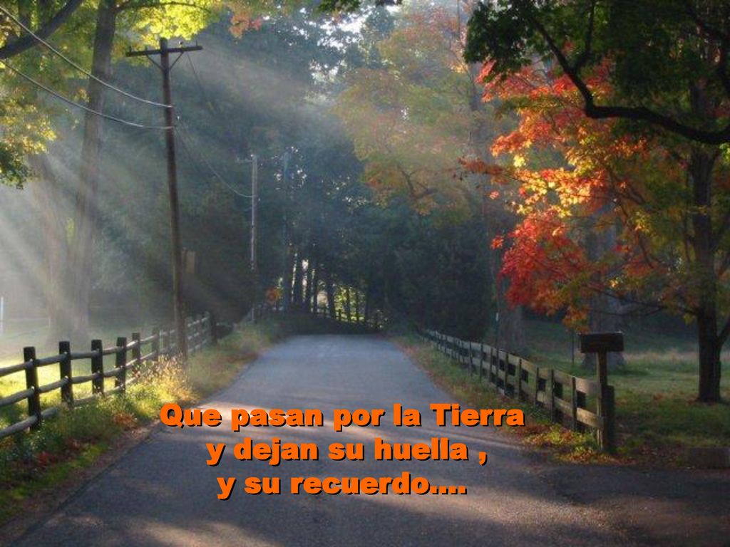 Que pasan por la Tierra y dejan su huella , y su recuerdo....