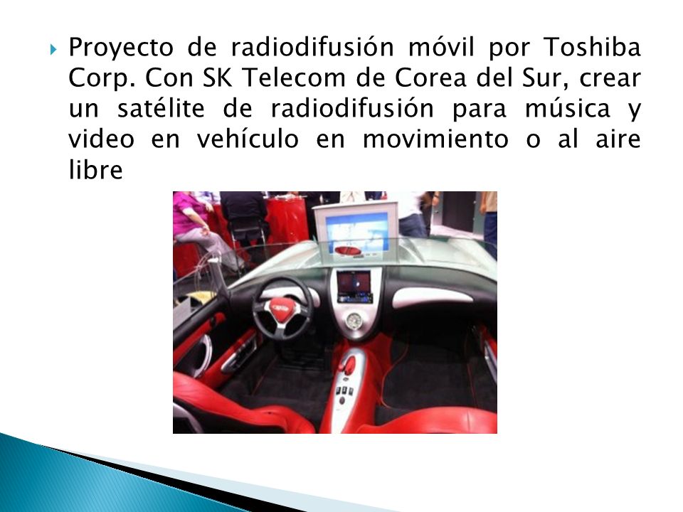 Proyecto de radiodifusión móvil por Toshiba Corp