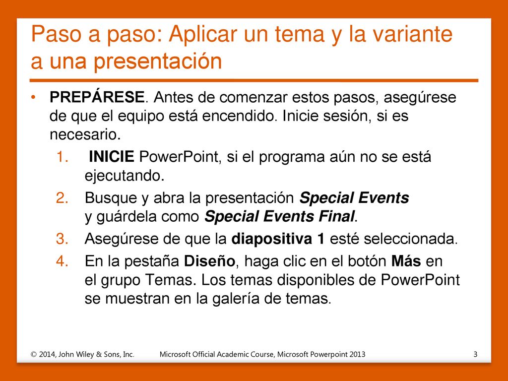 Paso a paso: Aplicar un tema y la variante a una presentación