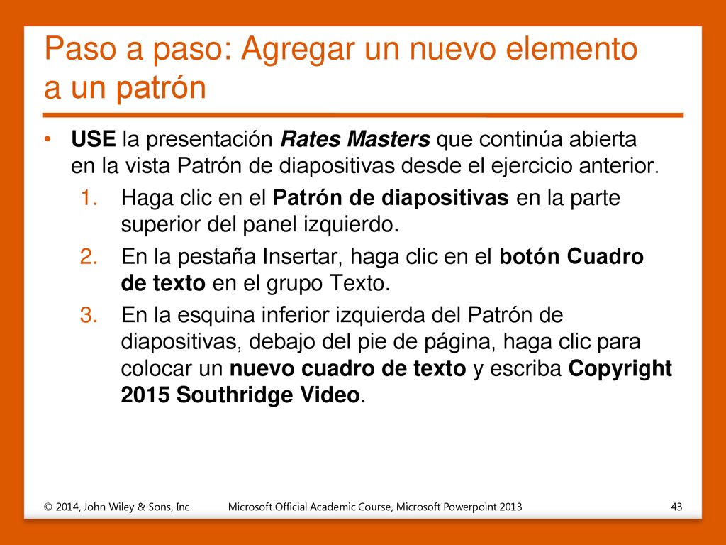 Paso a paso: Agregar un nuevo elemento a un patrón