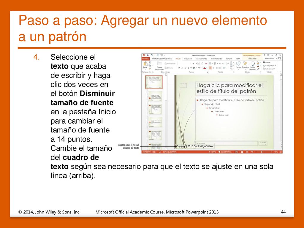 Paso a paso: Agregar un nuevo elemento a un patrón