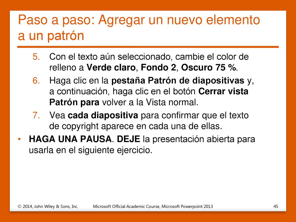 Paso a paso: Agregar un nuevo elemento a un patrón