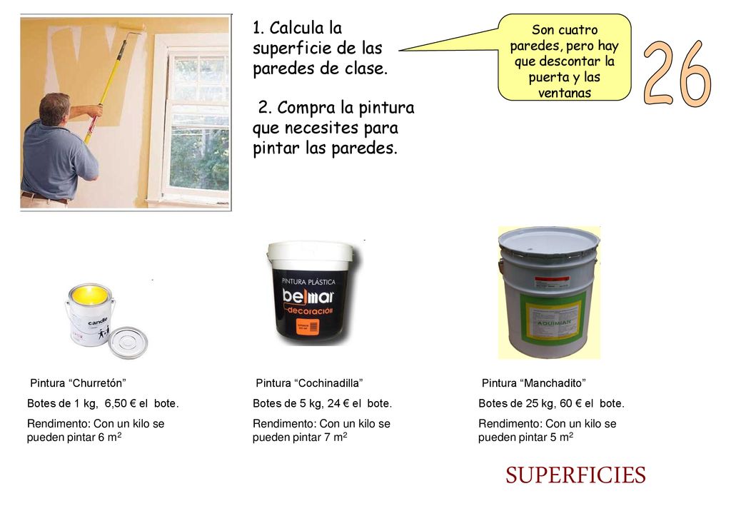 Son cuatro paredes, pero hay que descontar la puerta y las ventanas