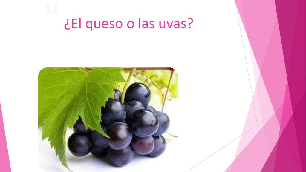 11 ¿El queso o las uvas ¿La manzana o la lechuga