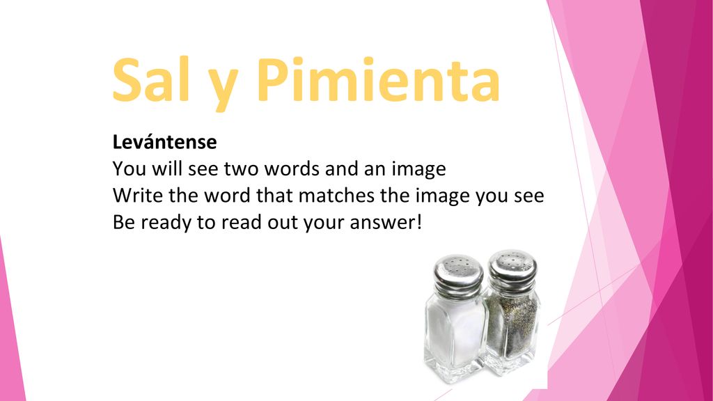 Sal y Pimienta Levántense You will see two words and an image