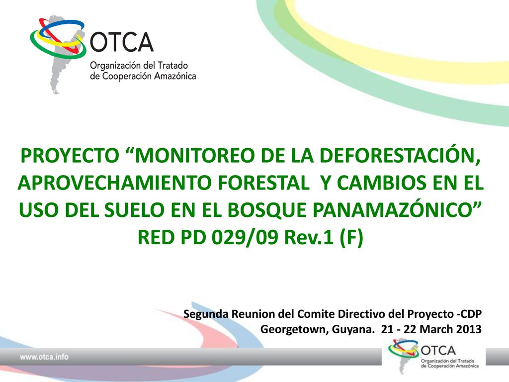 PROYECTO MONITOREO DE LA DEFORESTACIÓN, APROVECHAMIENTO FORESTAL Y CAMBIOS EN EL USO DEL SUELO EN EL BOSQUE PANAMAZÓNICO RED PD 029/09 Rev.1 (F)