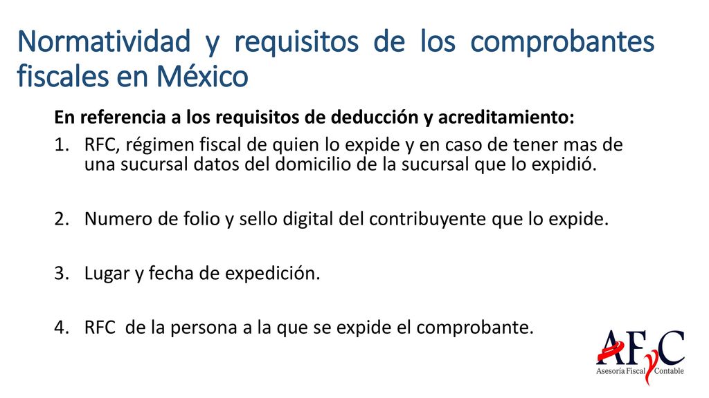 Normatividad y requisitos de los comprobantes fiscales en México