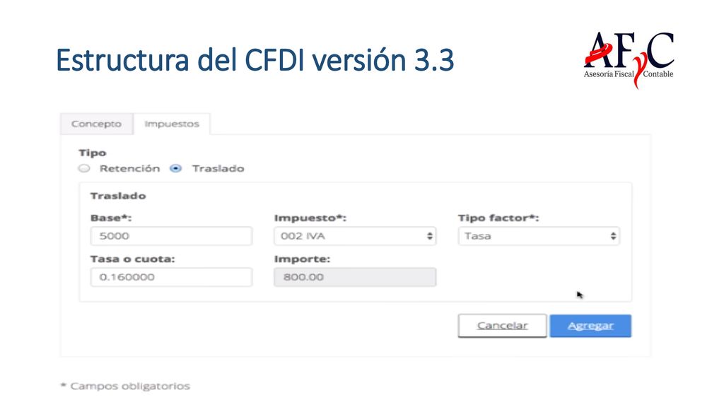 Estructura del CFDI versión 3.3