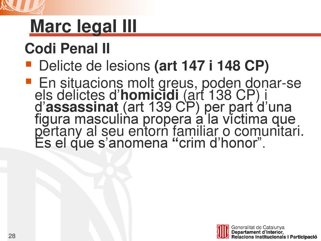 Marc legal III Codi Penal II Delicte de lesions (art 147 i 148 CP)