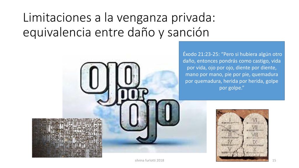 Limitaciones a la venganza privada: equivalencia entre daño y sanción