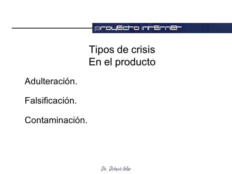Tipos de crisis En el producto