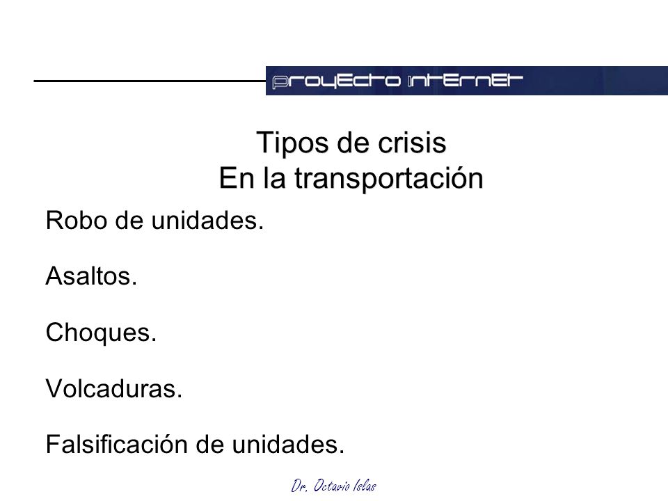 Tipos de crisis En la transportación