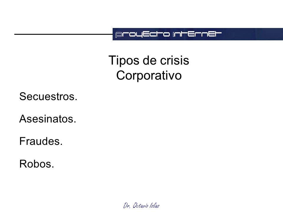 Tipos de crisis Corporativo