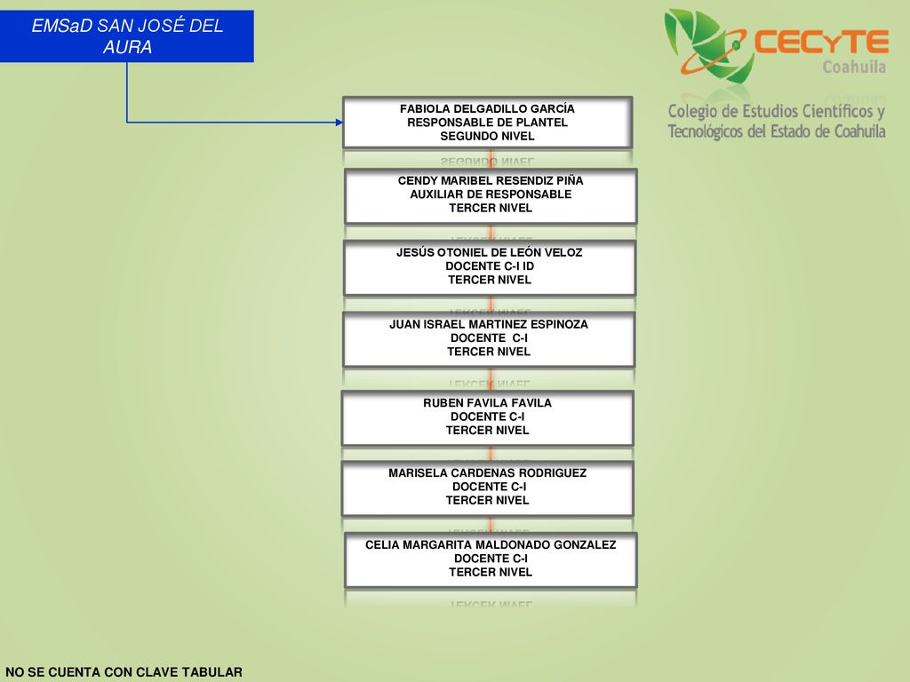 EMSaD SAN JOSÉ DEL AURA NO SE CUENTA CON CLAVE TABULAR