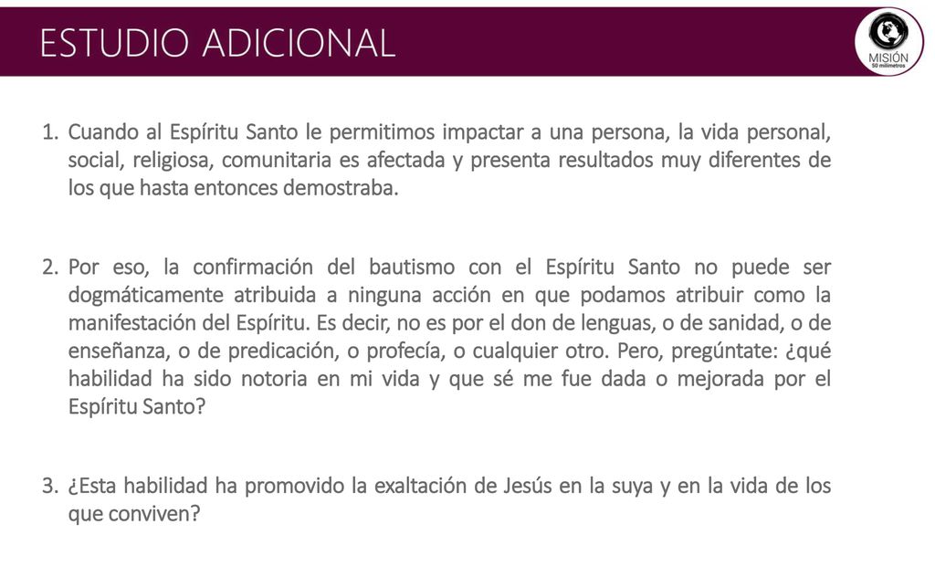 Cuando al Espíritu Santo le permitimos impactar a una persona, la vida personal, social, religiosa, comunitaria es afectada y presenta resultados muy diferentes de los que hasta entonces demostraba.