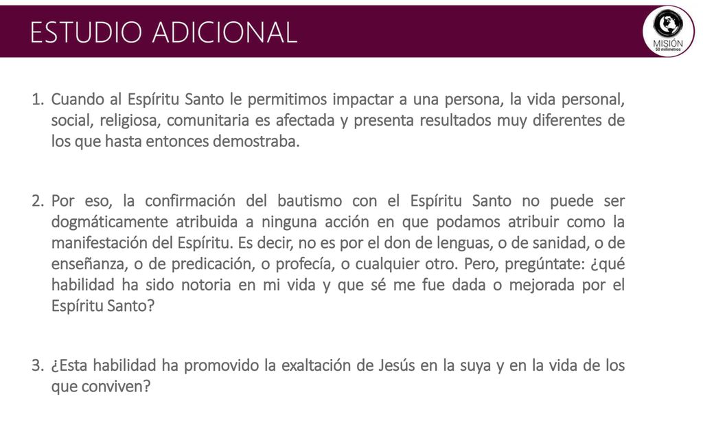 Cuando al Espíritu Santo le permitimos impactar a una persona, la vida personal, social, religiosa, comunitaria es afectada y presenta resultados muy diferentes de los que hasta entonces demostraba.