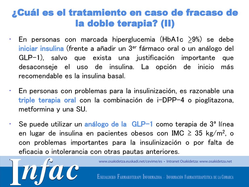 ¿Cuál es el tratamiento en caso de fracaso de la doble terapia (II)