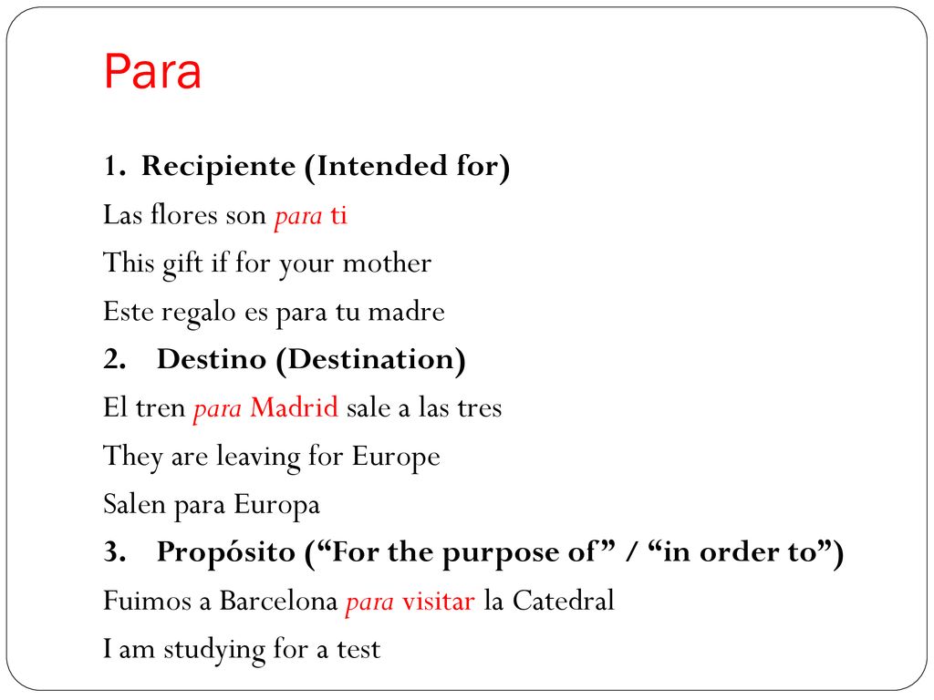 Para 1. Recipiente (Intended for) Las flores son para ti