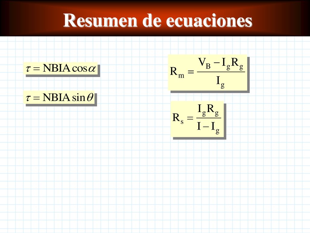 Resumen de ecuaciones