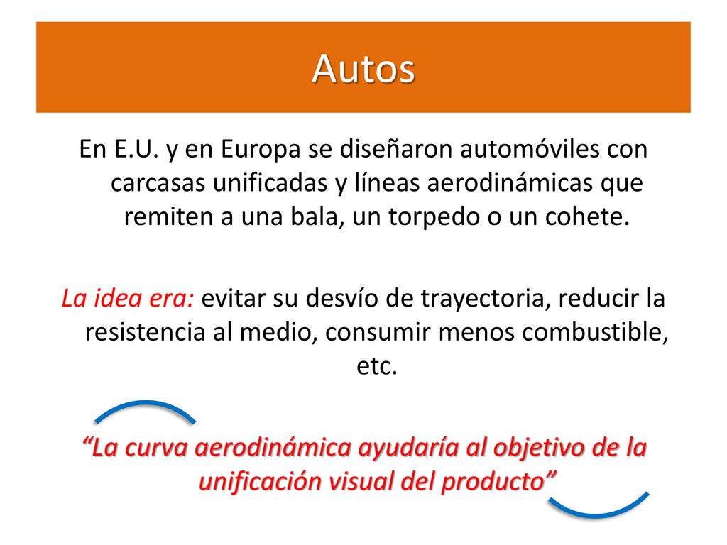 Autos En E.U. y en Europa se diseñaron automóviles con carcasas unificadas y líneas aerodinámicas que remiten a una bala, un torpedo o un cohete.
