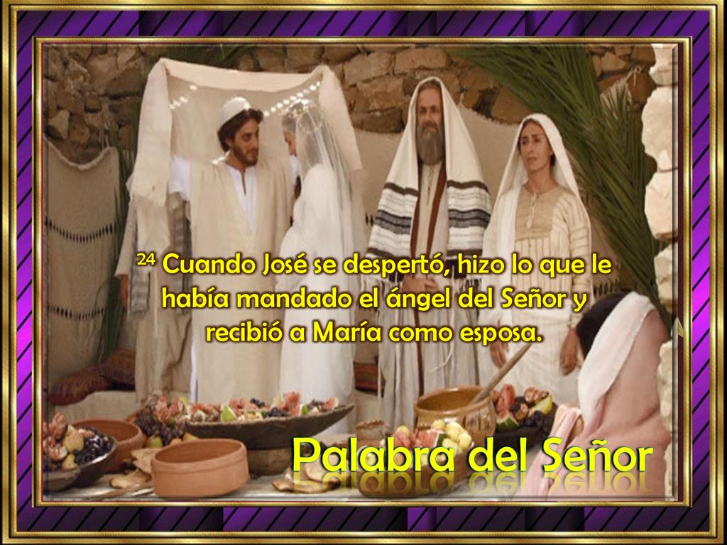 24 Cuando José se despertó, hizo lo que le había mandado el ángel del Señor y recibió a María como esposa.