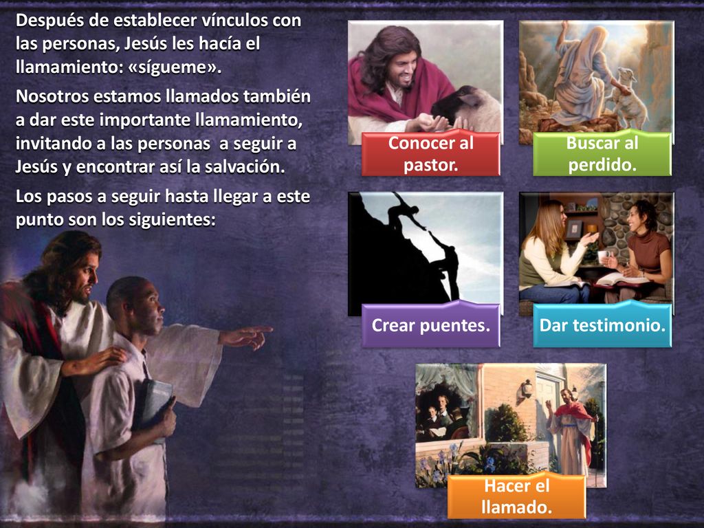 Después de establecer vínculos con las personas, Jesús les hacía el llamamiento: «sígueme».