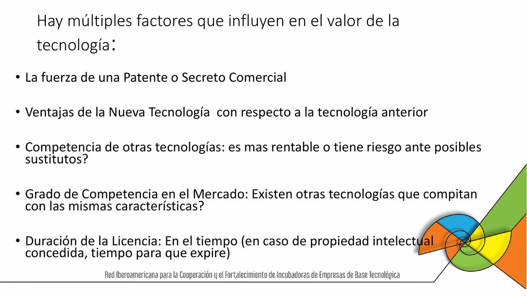 Hay múltiples factores que influyen en el valor de la tecnología: