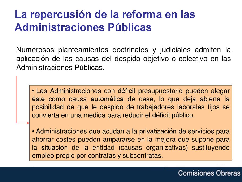 La repercusión de la reforma en las Administraciones Públicas