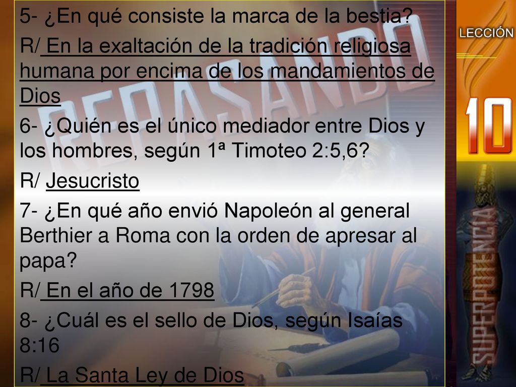 5- ¿En qué consiste la marca de la bestia