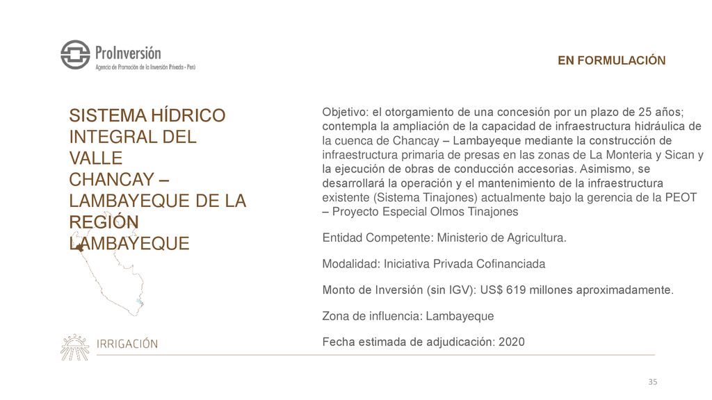 EN FORMULACIÓN SISTEMA HÍDRICO INTEGRAL DEL VALLE CHANCAY – LAMBAYEQUE DE LA REGIÓN LAMBAYEQUE.