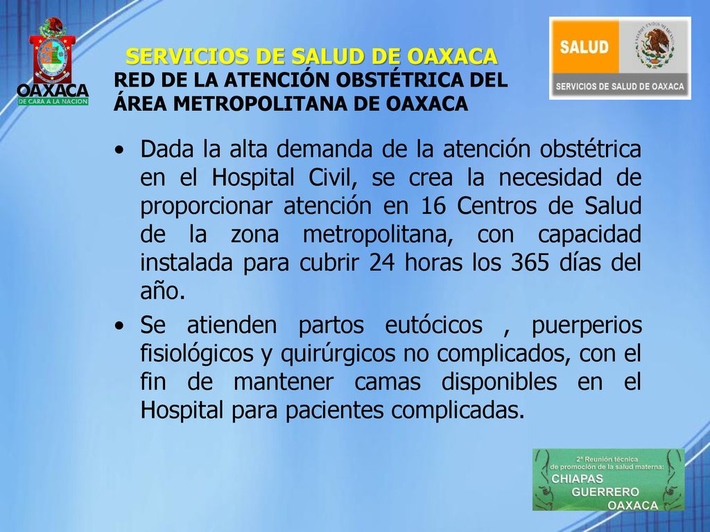 RED DE LA ATENCIÓN OBSTÉTRICA DEL ÁREA METROPOLITANA DE OAXACA