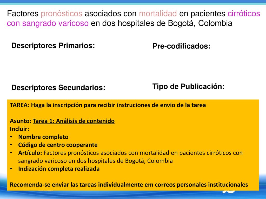 Factores pronósticos asociados con mortalidad en pacientes cirróticos con sangrado varicoso en dos hospitales de Bogotá, Colombia