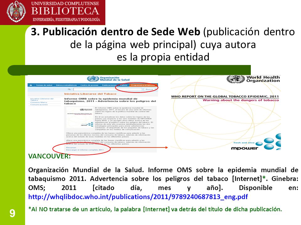 3. Publicación dentro de Sede Web (publicación dentro de la página web principal) cuya autora es la propia entidad